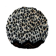 Tiger Background Fabric Animal Motifs Standard 15  Premium Round Cushions by Amaryn4rt