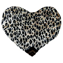 Tiger Background Fabric Animal Motifs Large 19  Premium Flano Heart Shape Cushions by Amaryn4rt