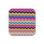 Chevrons Pattern Art Background Rubber Square Coaster (4 pack)  Front