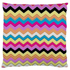 Chevrons Pattern Art Background Large Cushion Case (one Side) by Amaryn4rt