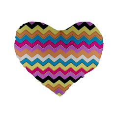 Chevrons Pattern Art Background Standard 16  Premium Heart Shape Cushions by Amaryn4rt