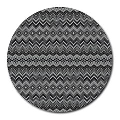 Greyscale Zig Zag Round Mousepads by Amaryn4rt