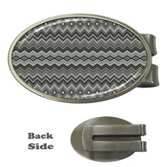 Greyscale Zig Zag Money Clips (oval)  by Amaryn4rt