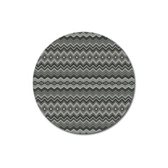 Greyscale Zig Zag Magnet 3  (round) by Amaryn4rt