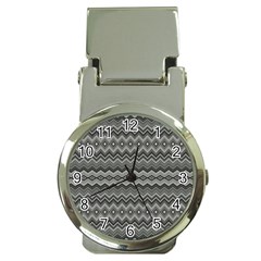 Greyscale Zig Zag Money Clip Watches by Amaryn4rt