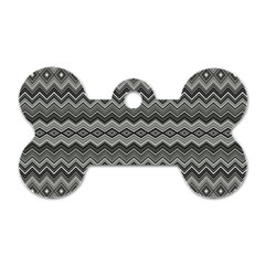 Greyscale Zig Zag Dog Tag Bone (one Side) by Amaryn4rt