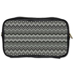 Greyscale Zig Zag Toiletries Bags 2-side by Amaryn4rt