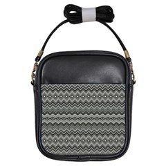 Greyscale Zig Zag Girls Sling Bags by Amaryn4rt