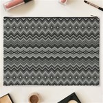 Greyscale Zig Zag Cosmetic Bag (XXXL)  Back