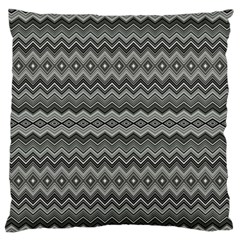 Greyscale Zig Zag Large Flano Cushion Case (one Side) by Amaryn4rt