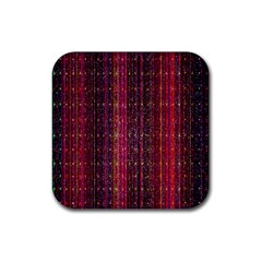 Colorful And Glowing Pixelated Pixel Pattern Rubber Coaster (square)  by Amaryn4rt