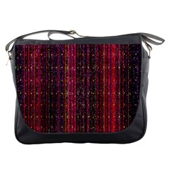 Colorful And Glowing Pixelated Pixel Pattern Messenger Bags by Amaryn4rt