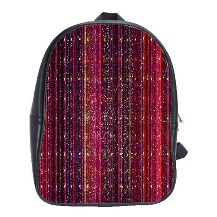 Colorful And Glowing Pixelated Pixel Pattern School Bags (XL) 