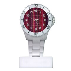 Colorful And Glowing Pixelated Pixel Pattern Plastic Nurses Watch by Amaryn4rt