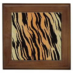 Tiger Animal Print A Completely Seamless Tile Able Background Design Pattern Framed Tiles by Amaryn4rt