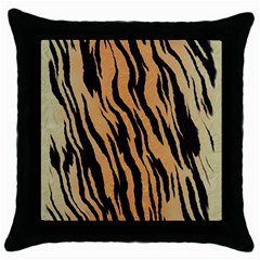 Tiger Animal Print A Completely Seamless Tile Able Background Design Pattern Throw Pillow Case (black) by Amaryn4rt