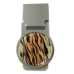 Tiger Animal Print A Completely Seamless Tile Able Background Design Pattern Money Clips (round)  by Amaryn4rt