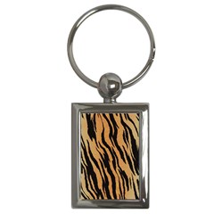 Tiger Animal Print A Completely Seamless Tile Able Background Design Pattern Key Chains (rectangle)  by Amaryn4rt