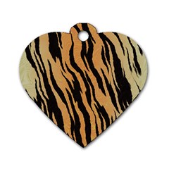 Tiger Animal Print A Completely Seamless Tile Able Background Design Pattern Dog Tag Heart (one Side) by Amaryn4rt