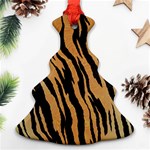 Tiger Animal Print A Completely Seamless Tile Able Background Design Pattern Christmas Tree Ornament (Two Sides) Front