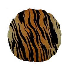 Tiger Animal Print A Completely Seamless Tile Able Background Design Pattern Standard 15  Premium Round Cushions by Amaryn4rt