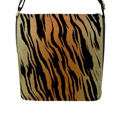 Tiger Animal Print A Completely Seamless Tile Able Background Design Pattern Flap Messenger Bag (l)  by Amaryn4rt