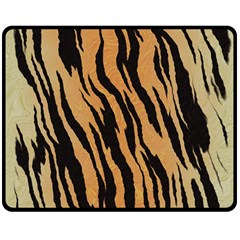 Tiger Animal Print A Completely Seamless Tile Able Background Design Pattern Double Sided Fleece Blanket (medium)  by Amaryn4rt