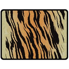 Tiger Animal Print A Completely Seamless Tile Able Background Design Pattern Double Sided Fleece Blanket (large)  by Amaryn4rt