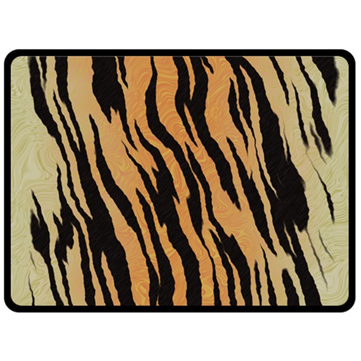 Tiger Animal Print A Completely Seamless Tile Able Background Design Pattern Double Sided Fleece Blanket (Large) 