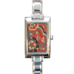 Vintage Chinese Brocade Rectangle Italian Charm Watch by Amaryn4rt