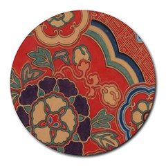 Vintage Chinese Brocade Round Mousepads by Amaryn4rt