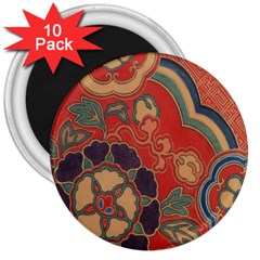 Vintage Chinese Brocade 3  Magnets (10 Pack)  by Amaryn4rt