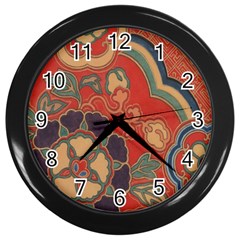 Vintage Chinese Brocade Wall Clocks (black) by Amaryn4rt