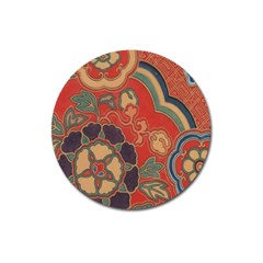 Vintage Chinese Brocade Magnet 3  (round) by Amaryn4rt