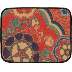 Vintage Chinese Brocade Double Sided Fleece Blanket (mini) 