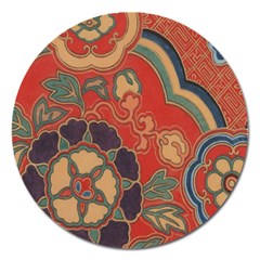 Vintage Chinese Brocade Magnet 5  (round) by Amaryn4rt