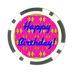 Happy Birthday! Poker Chip Card Guard by Amaryn4rt