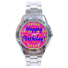 Happy Birthday! Stainless Steel Analogue Watch by Amaryn4rt