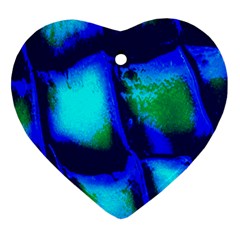 Blue Scales Pattern Background Ornament (heart) by Amaryn4rt