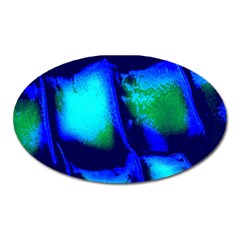 Blue Scales Pattern Background Oval Magnet by Amaryn4rt