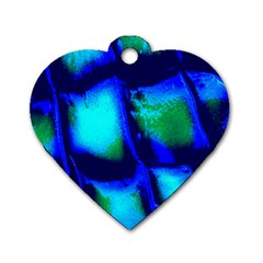 Blue Scales Pattern Background Dog Tag Heart (two Sides) by Amaryn4rt