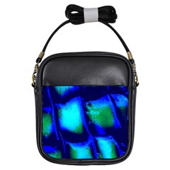 Blue Scales Pattern Background Girls Sling Bags by Amaryn4rt