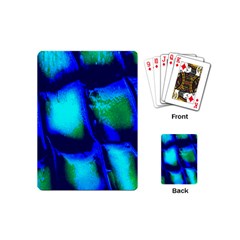 Blue Scales Pattern Background Playing Cards (mini)  by Amaryn4rt