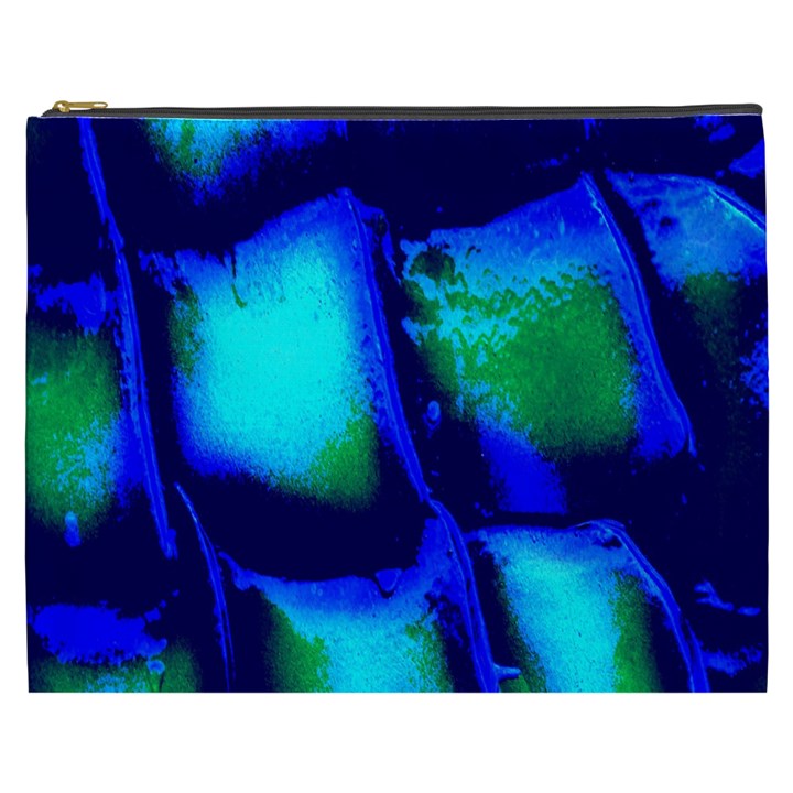 Blue Scales Pattern Background Cosmetic Bag (XXXL) 