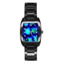 Blue Scales Pattern Background Stainless Steel Barrel Watch by Amaryn4rt