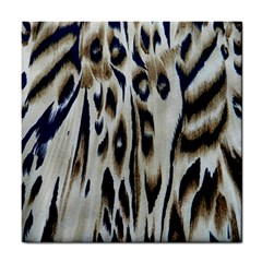 Tiger Background Fabric Animal Motifs Tile Coasters by Amaryn4rt