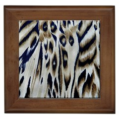 Tiger Background Fabric Animal Motifs Framed Tiles by Amaryn4rt