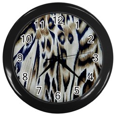 Tiger Background Fabric Animal Motifs Wall Clocks (black) by Amaryn4rt