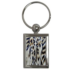 Tiger Background Fabric Animal Motifs Key Chains (rectangle)  by Amaryn4rt