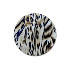 Tiger Background Fabric Animal Motifs Magnet 3  (round) by Amaryn4rt